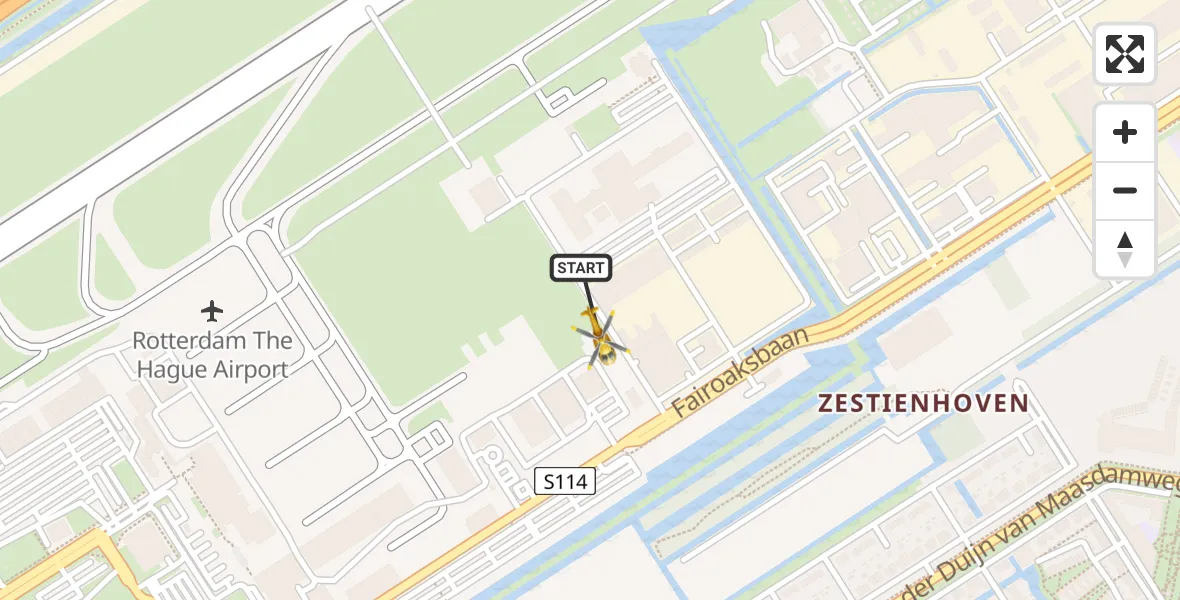 Vluchtroute Traumahelikopter Rotterdam The Hague Airport - Rotterdam The Hague Airport, 27 januari 2024, 12:34