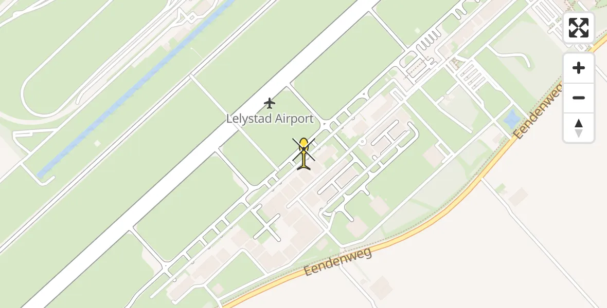 Routekaart van de vlucht: Traumahelikopter naar Lelystad Airport