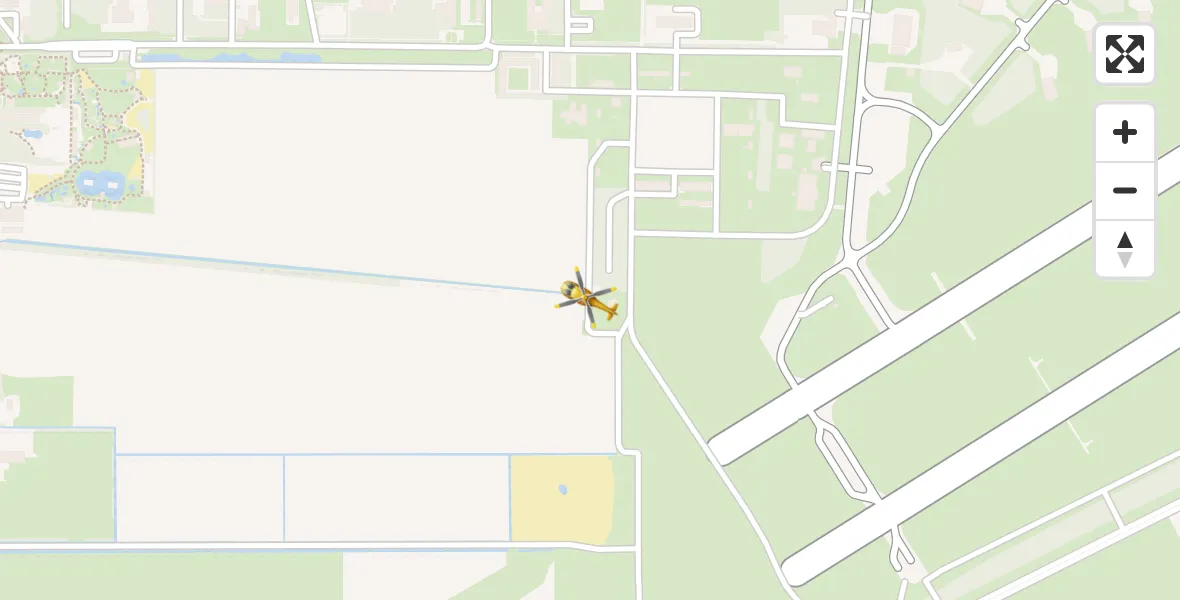 Routekaart van de vlucht: Traumahelikopter naar Vliegbasis Volkel