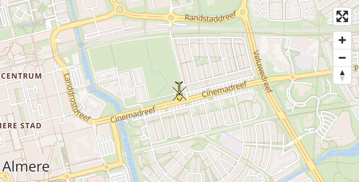 Routekaart van de vlucht: Traumaheli naar Almere