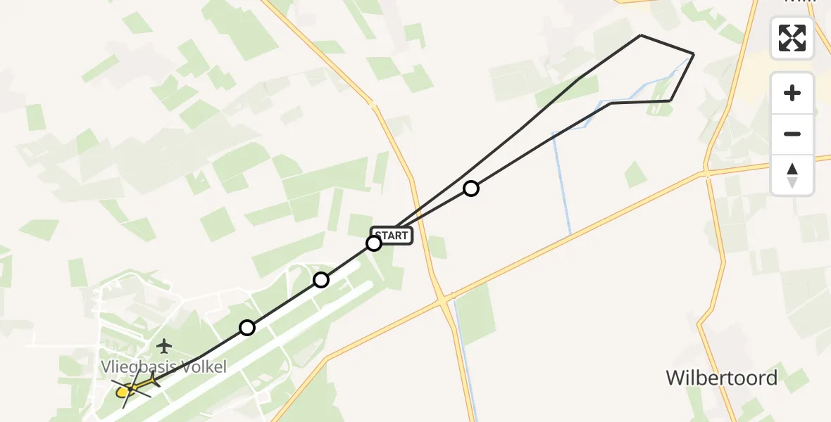 Routekaart van de vlucht: Lifeliner 3 naar Vliegbasis Volkel, Spottersweg