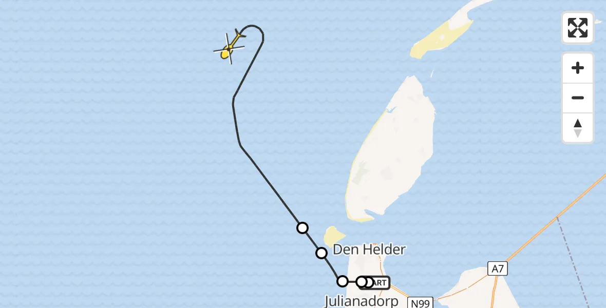 Routekaart van de vlucht: NCG06 naar Middenvliet