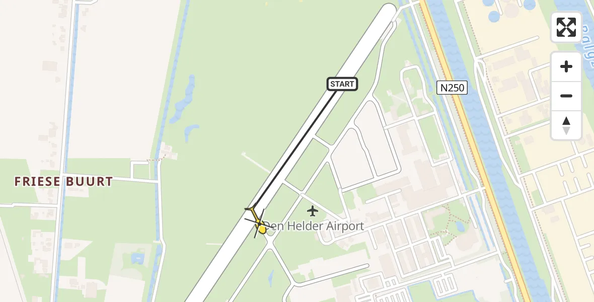 Vluchtroute  van Vliegveld De Kooy naar Vliegveld De Kooy