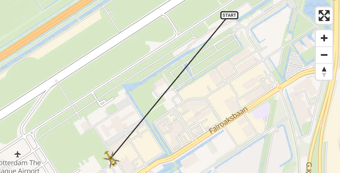 Vluchtroute Traumahelikopter Rotterdam The Hague Airport - Rotterdam The Hague Airport, 28 januari 2024, 13:35