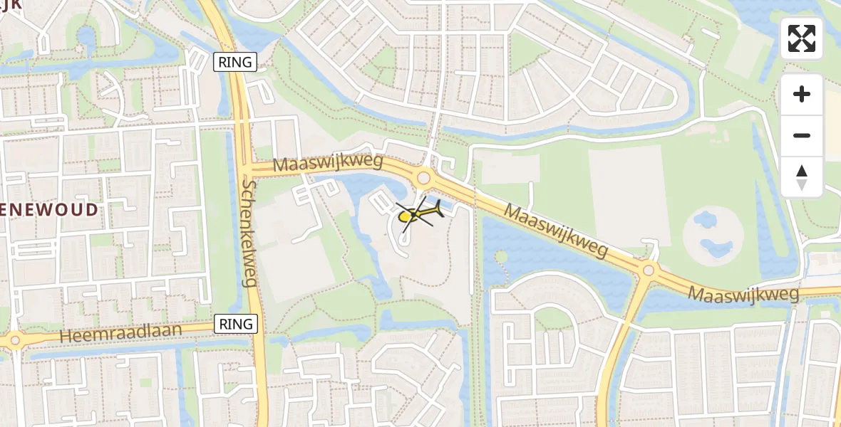 Routekaart van de vlucht: Politiehelikopter naar Spijkenisse