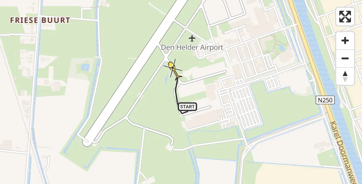 Vluchtroute  van Vliegveld De Kooy naar Vliegveld De Kooy