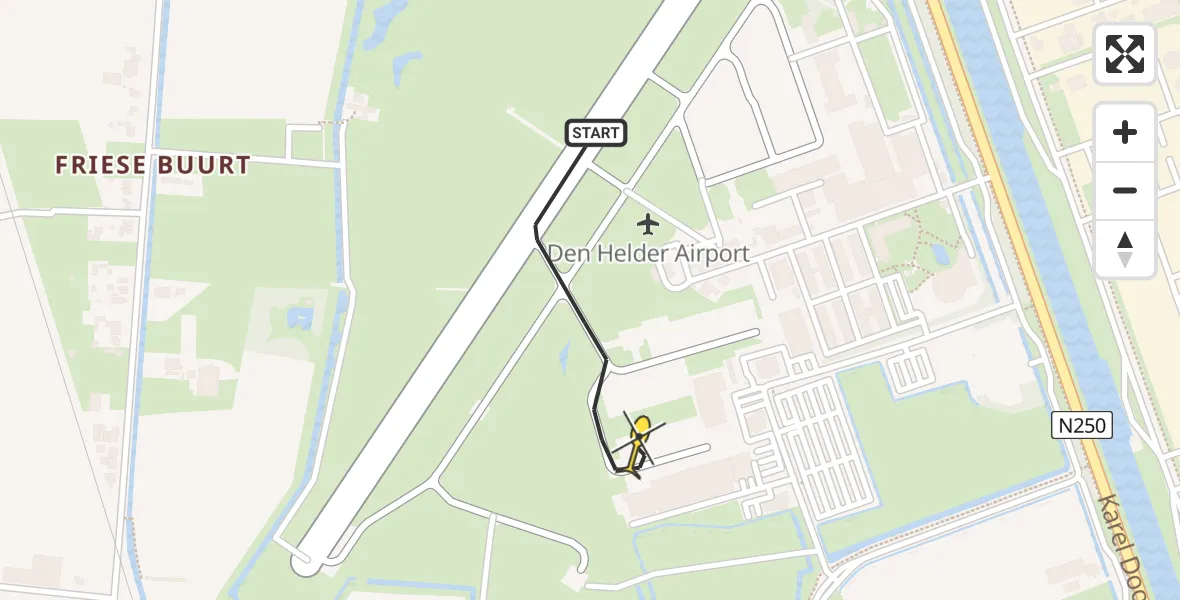 Vluchtroute  van Vliegveld De Kooy naar Vliegveld De Kooy
