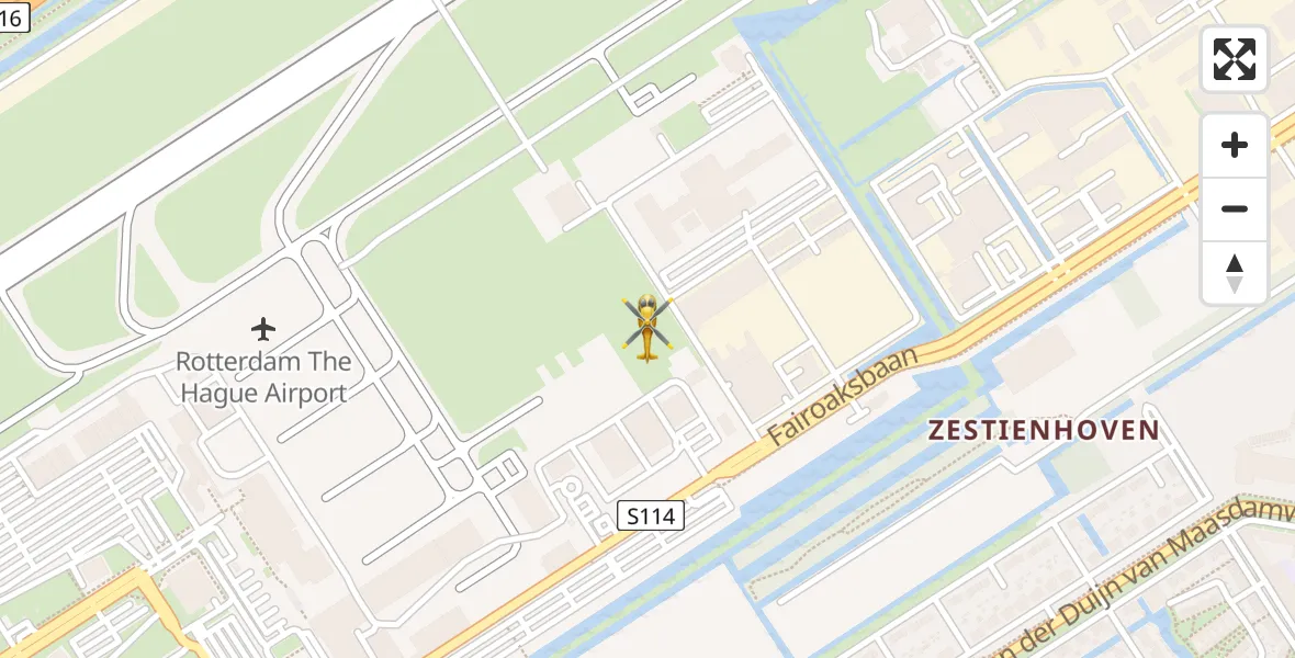 Vluchtroute Traumahelikopter Rotterdam The Hague Airport - Rotterdam The Hague Airport, 28 januari 2024, 16:34
