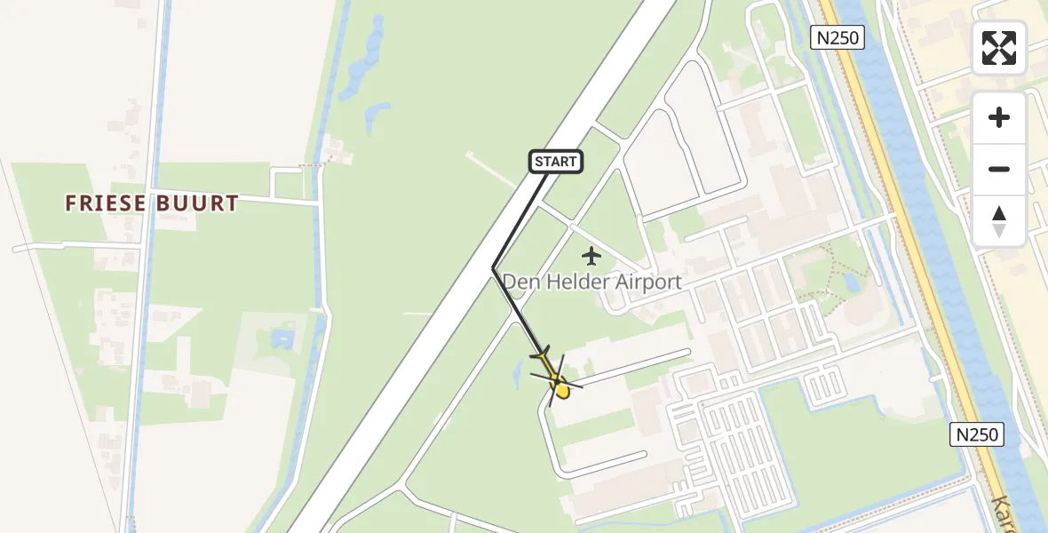 Vluchtroute  van Vliegveld De Kooy naar Vliegveld De Kooy