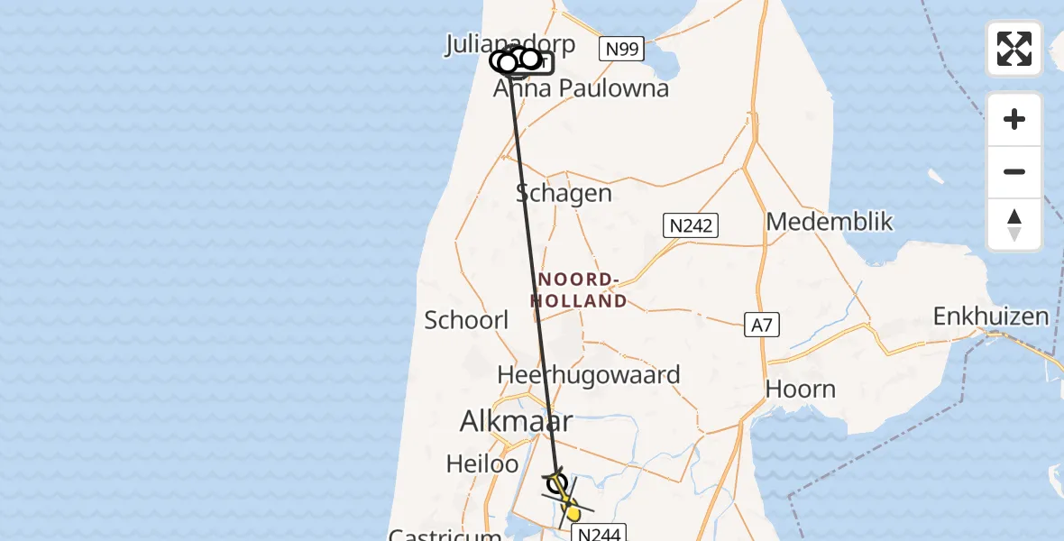 Routekaart van de vlucht: Politieheli naar Driehuizen, Perenhout