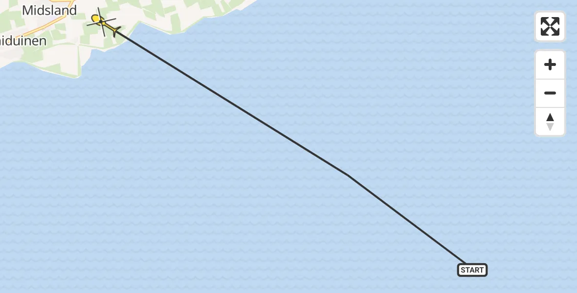 Routekaart van de vlucht: Ambulancehelikopter naar Landerum, Landerumer kooi