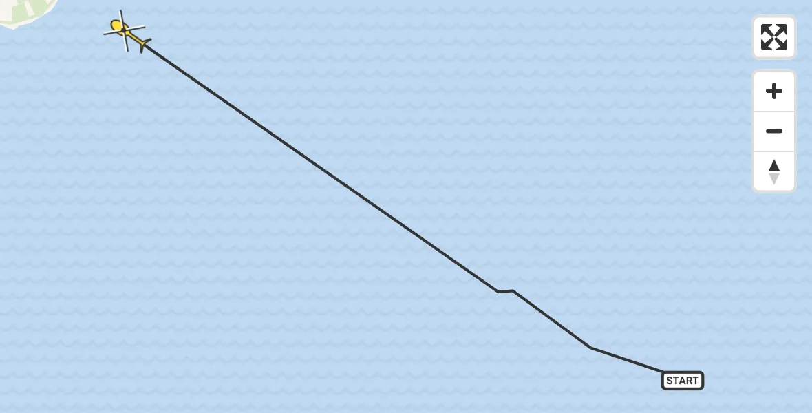Routekaart van de vlucht: Ambulancehelikopter naar Formerum, De Keag