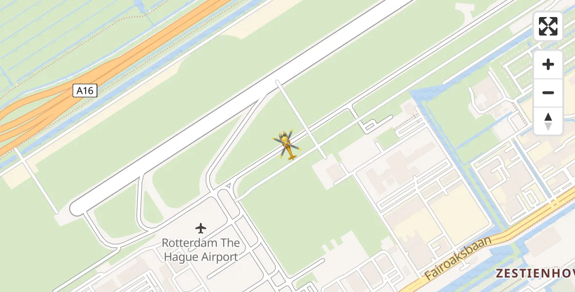 Vluchtroute Traumahelikopter Rotterdam The Hague Airport - Rotterdam The Hague Airport, 29 januari 2024, 06:34