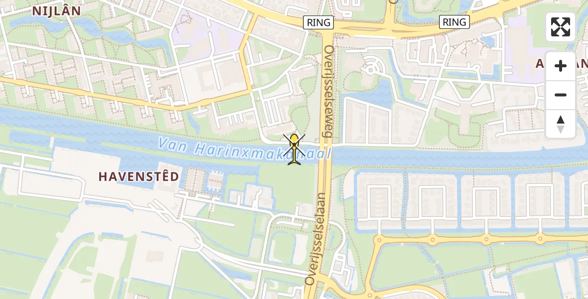 Routekaart van de vlucht: Ambulancehelikopter naar Leeuwarden