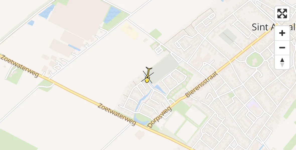 Routekaart van de vlucht: Traumahelikopter naar Sint-Annaland