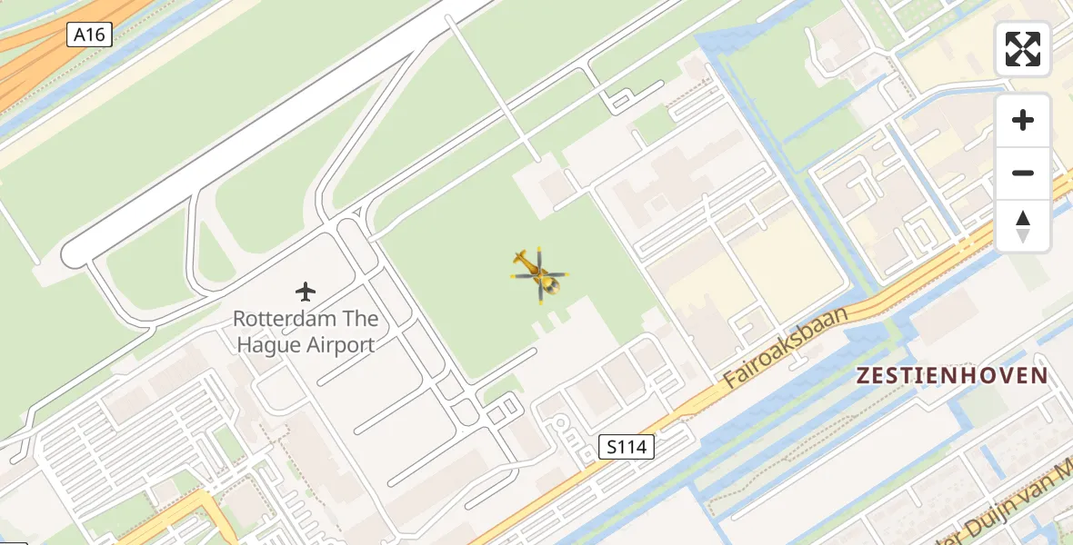 Vluchtroute Traumahelikopter Rotterdam The Hague Airport - Rotterdam The Hague Airport, 29 januari 2024, 09:40
