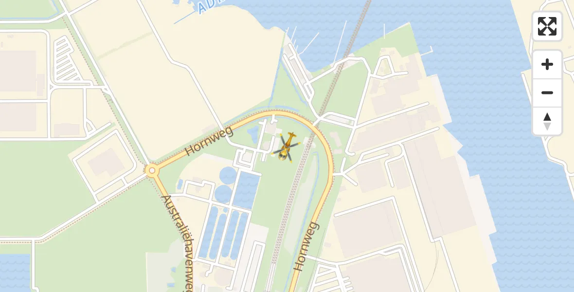 Vluchtroute Traumahelikopter van Amsterdam Heliport naar Amsterdam Heliport