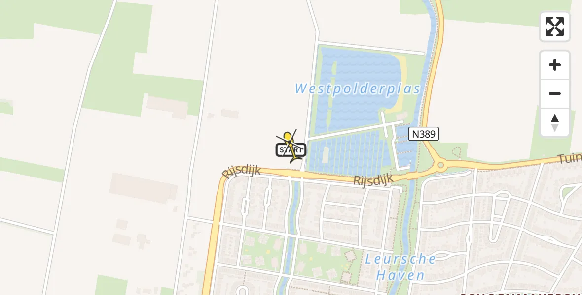 Routekaart van de vlucht: Traumaheli naar Etten-Leur, Westpolderpad