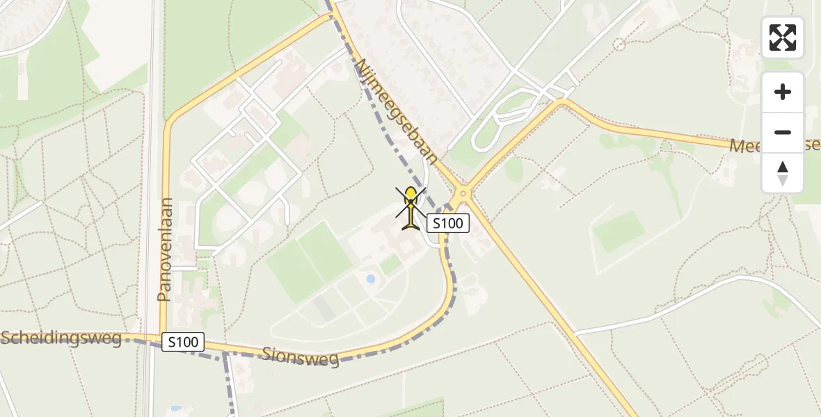 Routekaart van de vlucht: Traumahelikopter naar Nijmegen