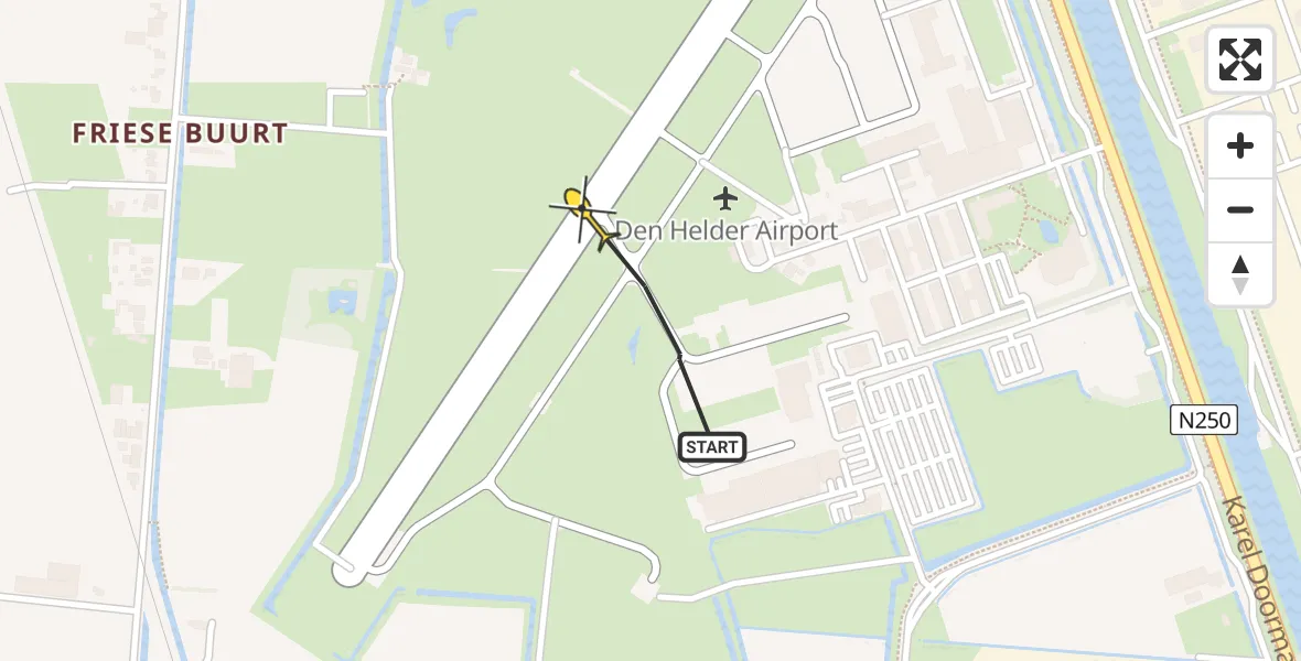 Vluchtroute  van Vliegveld De Kooy naar Vliegveld De Kooy