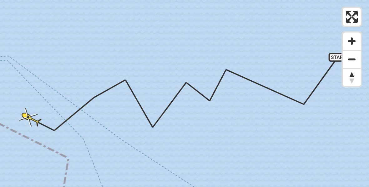 Routekaart van de vlucht: Ambulancehelikopter naar West-Terschelling