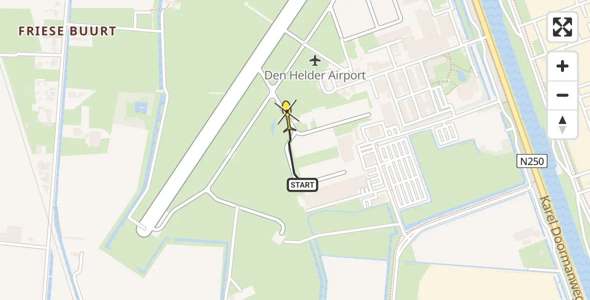 Vluchtroute  van Vliegveld De Kooy naar Vliegveld De Kooy