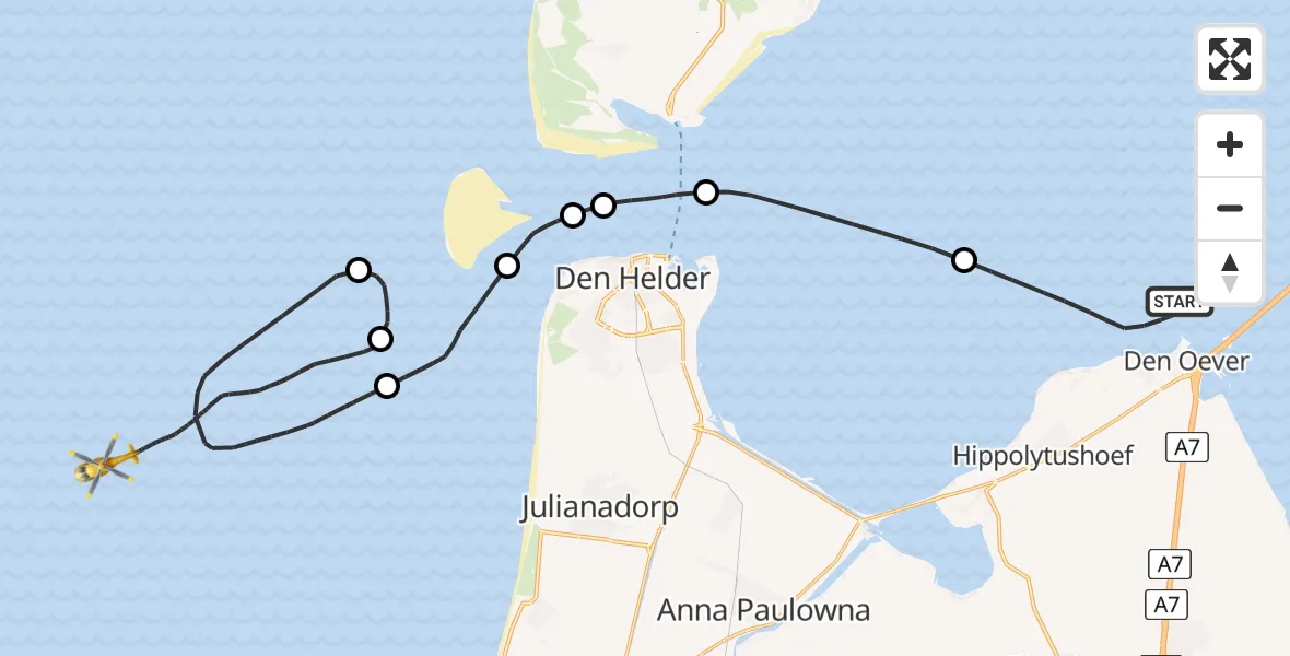 Vluchtroute  Den Oever - , 29 januari 2024, 19:08