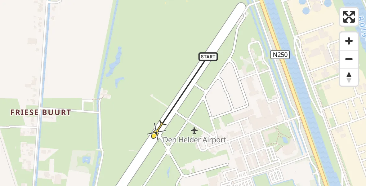 Vluchtroute  van Vliegveld De Kooy naar Vliegveld De Kooy