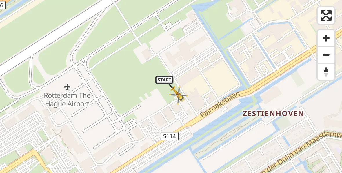 Vluchtroute Traumahelikopter Rotterdam The Hague Airport - Rotterdam The Hague Airport, 30 januari 2024, 07:42