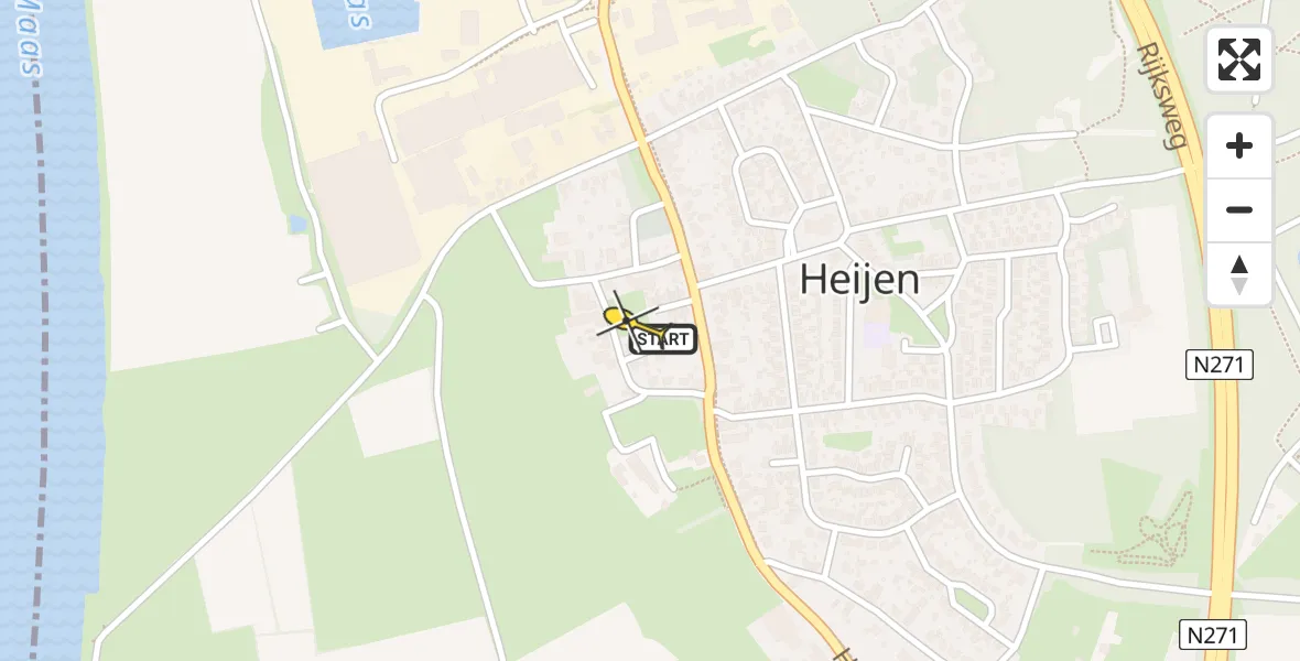 Routekaart van de vlucht: Lifeliner 3 naar Heijen, Wethoudershof