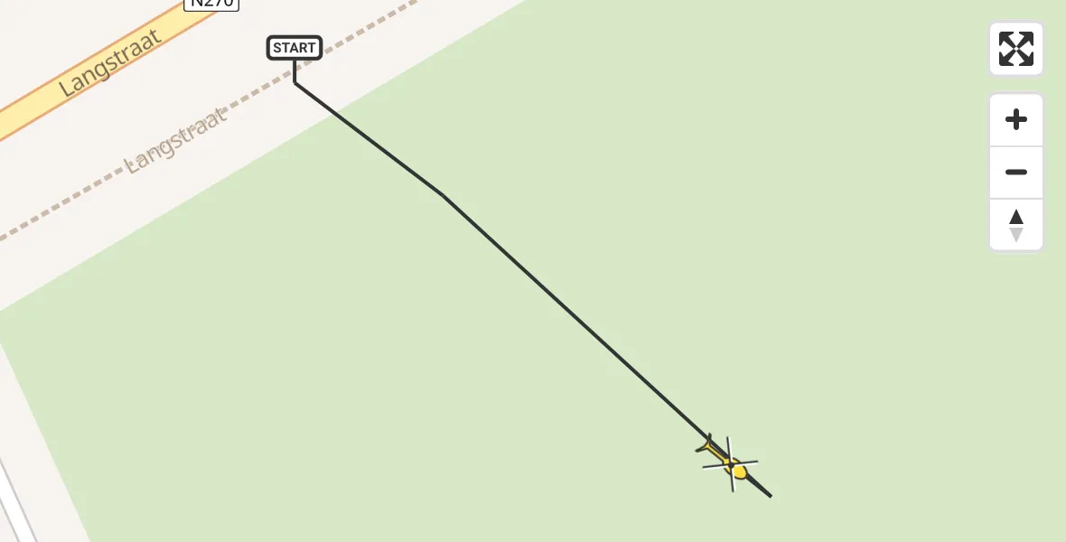 Routekaart van de vlucht: Traumahelikopter naar Deurne, Langstraat