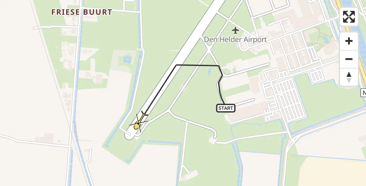 Vluchtroute  van Vliegveld De Kooy naar Vliegveld De Kooy