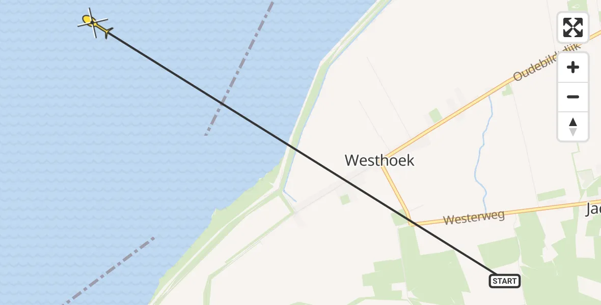 Routekaart van de vlucht: Ambulancehelikopter naar Formerum, Zondervans-reed