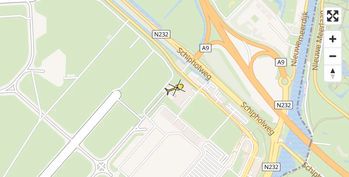 Vluchtroute Politiehelikopter van Schiphol naar Schiphol