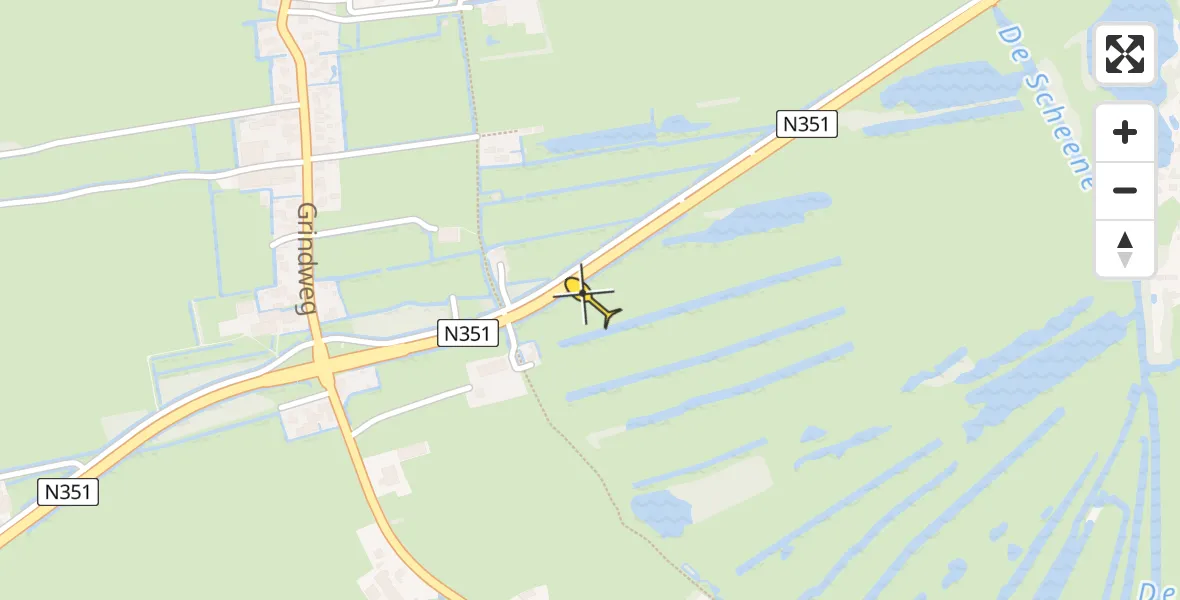 Routekaart van de vlucht: Traumahelikopter naar Spanga