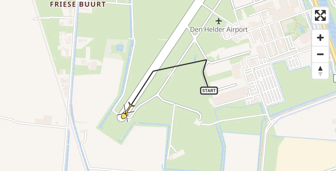 Vluchtroute  van Vliegveld De Kooy naar Vliegveld De Kooy