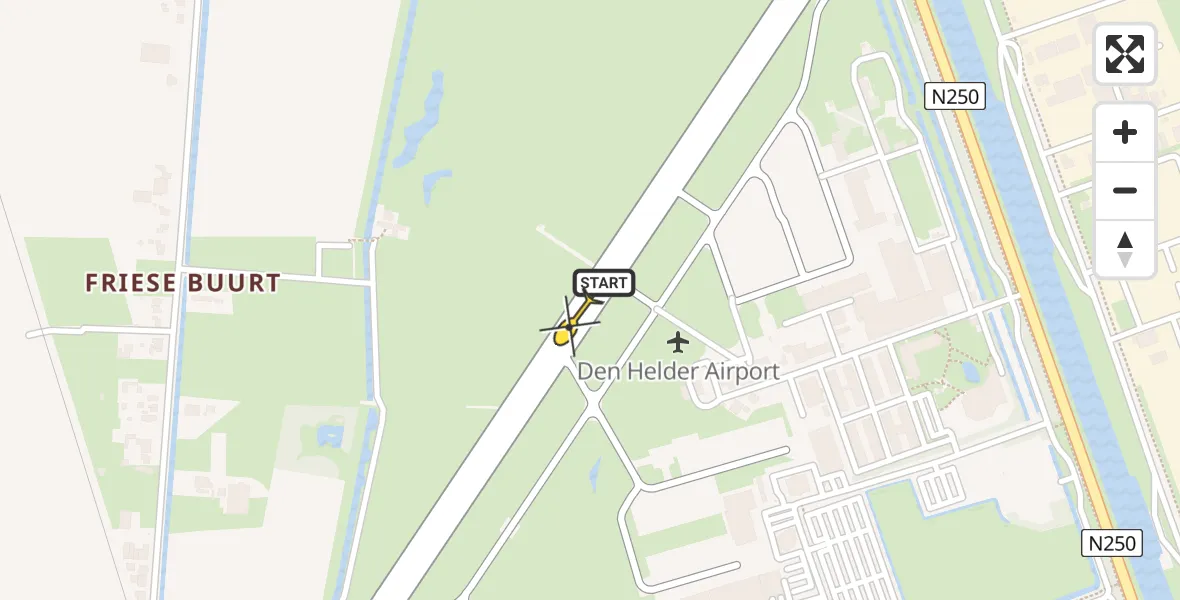 Vluchtroute  van Vliegveld De Kooy naar Vliegveld De Kooy