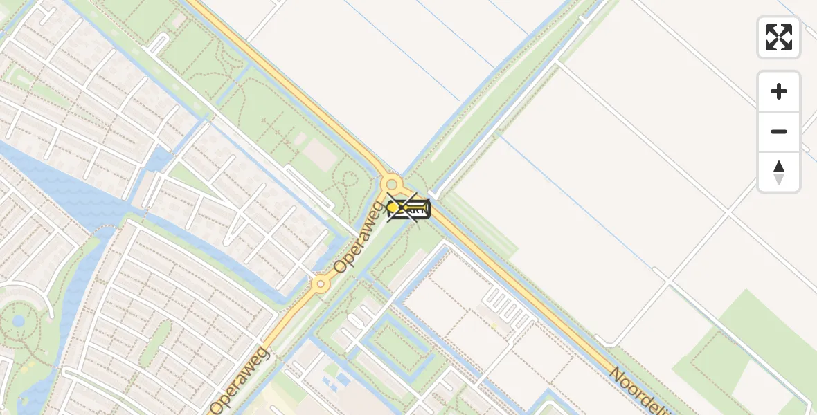 Routekaart van de vlucht: Traumahelikopter naar Nieuw-Vennep, Noordelijke Randweg