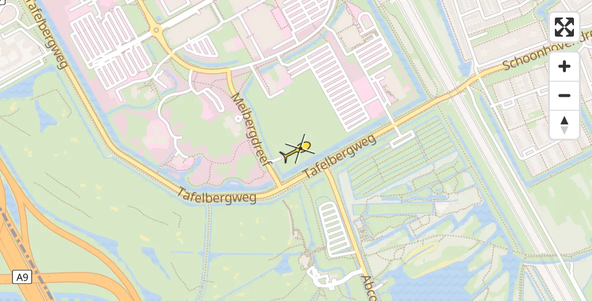 Vluchtroute Traumahelikopter van Academisch Medisch Centrum (AMC) naar Academisch Medisch Centrum (AMC)