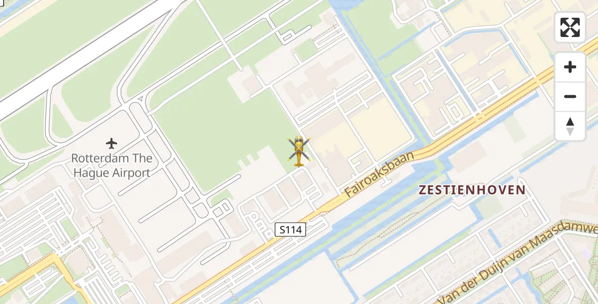 Vluchtroute Traumahelikopter Rotterdam The Hague Airport - Rotterdam The Hague Airport, 01 februari 2024, 06:31