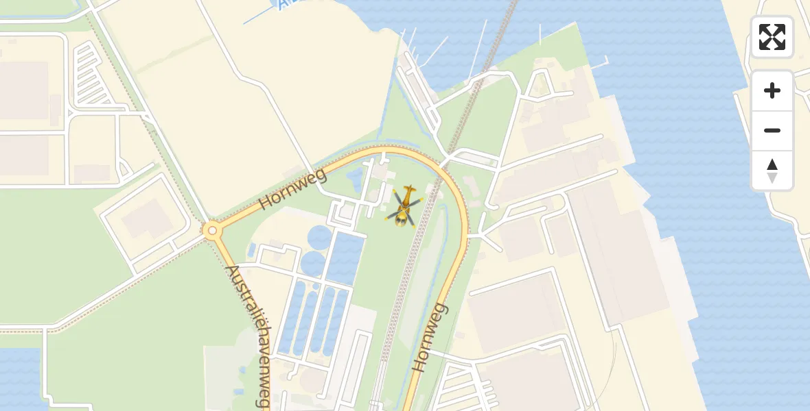 Vluchtroute Traumahelikopter van Amsterdam Heliport naar Amsterdam Heliport