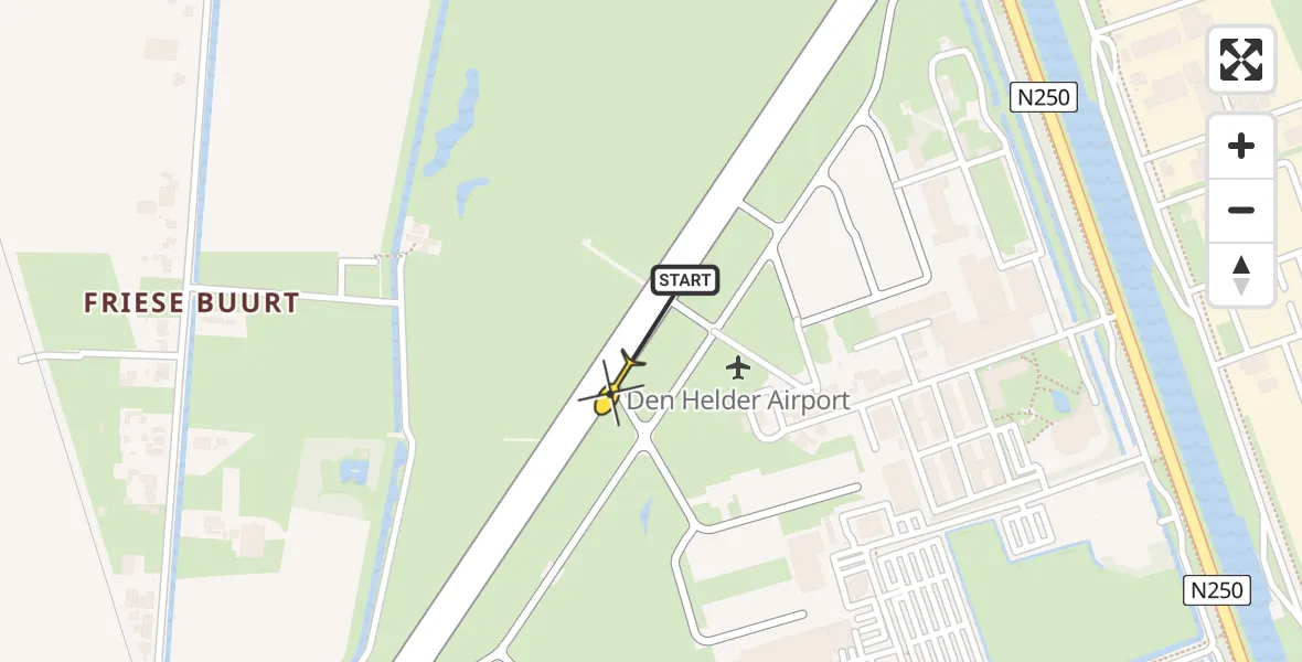 Vluchtroute  van Vliegveld De Kooy naar Vliegveld De Kooy