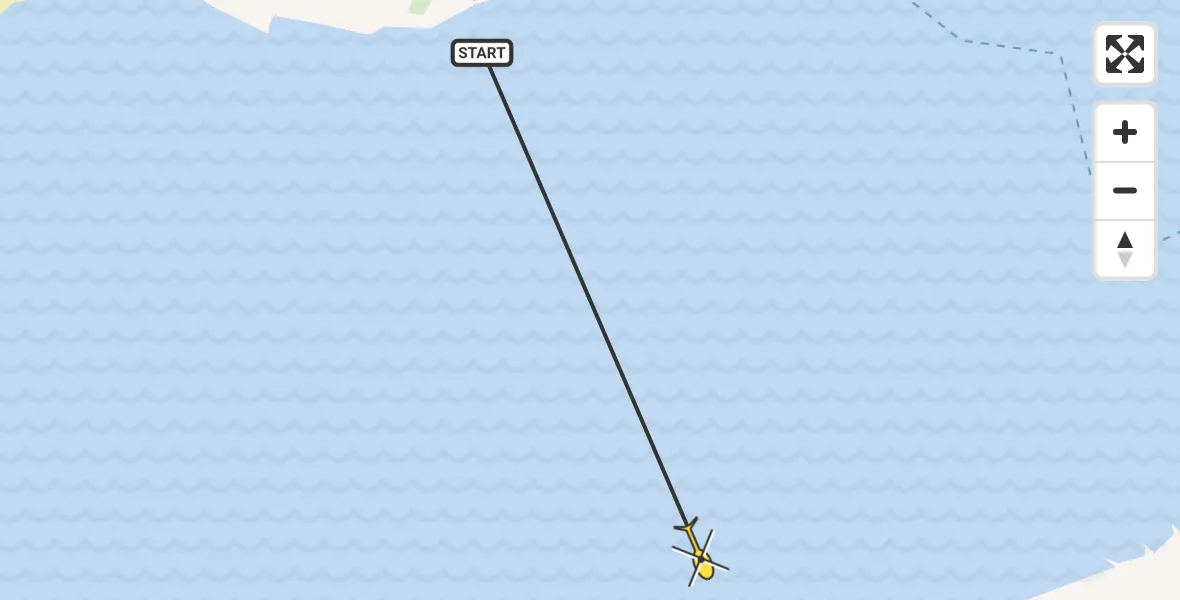 Routekaart van de vlucht: Ambulanceheli naar Marrum, Uitwatering