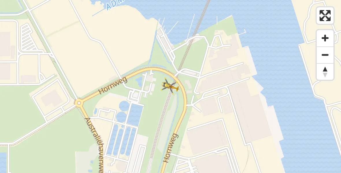Vluchtroute Traumahelikopter van Amsterdam Heliport naar Amsterdam Heliport