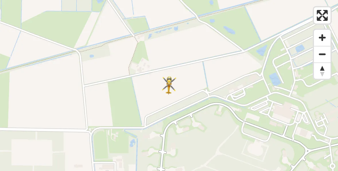 Vluchtroute Traumahelikopter van Vliegbasis Volkel naar Vliegbasis Volkel