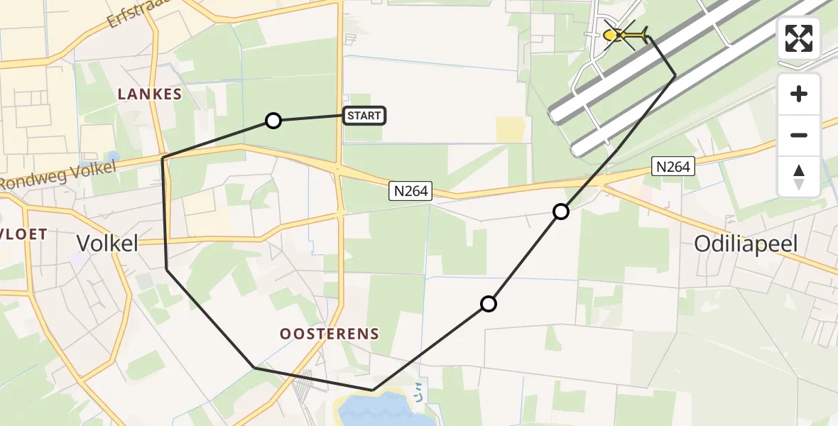 Routekaart van de vlucht: Lifeliner 3 naar Vliegbasis Volkel, Zonnepark Hoogveld Zuid