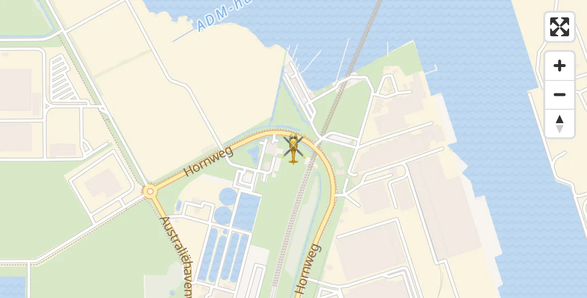 Vluchtroute Traumahelikopter van Amsterdam Heliport naar Amsterdam Heliport