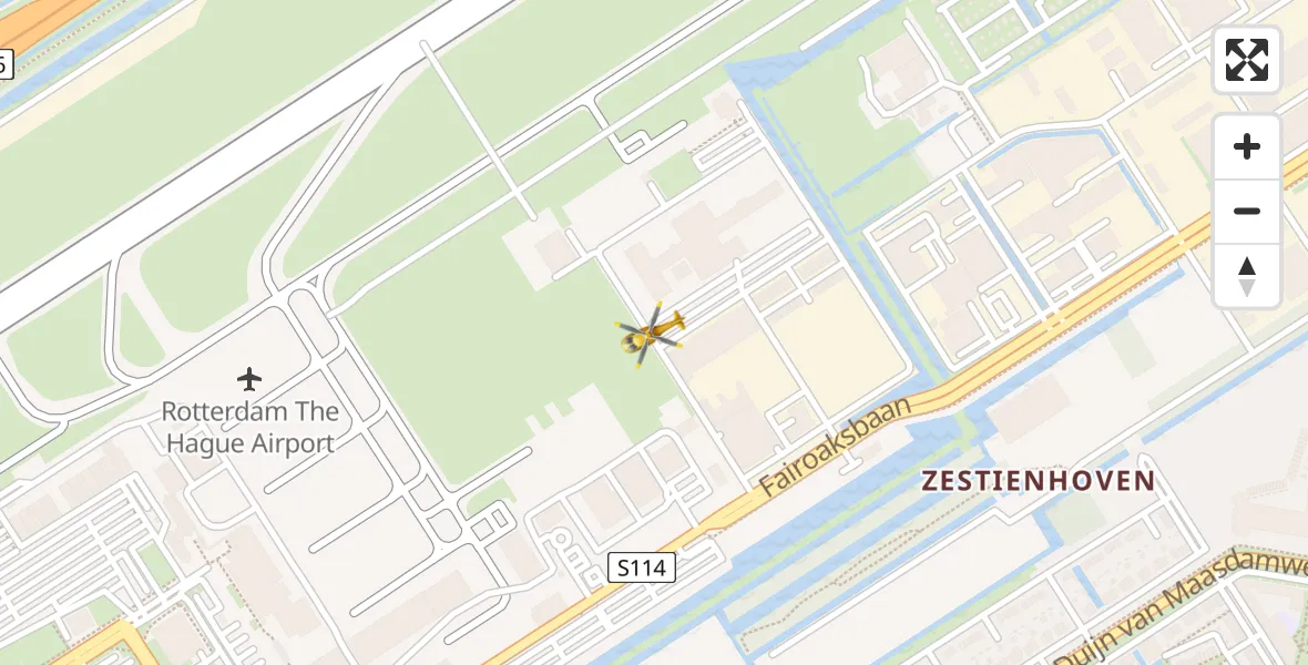 Vluchtroute Traumahelikopter Rotterdam The Hague Airport - Rotterdam The Hague Airport, 02 februari 2024, 09:21