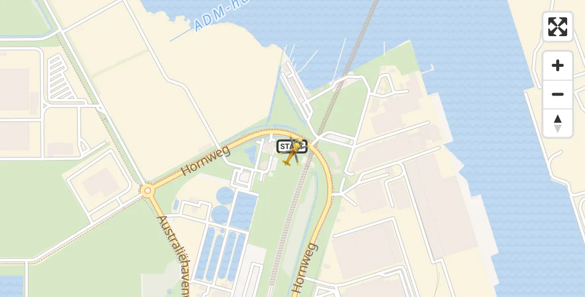 Vluchtroute Traumahelikopter van Amsterdam Heliport naar Amsterdam Heliport