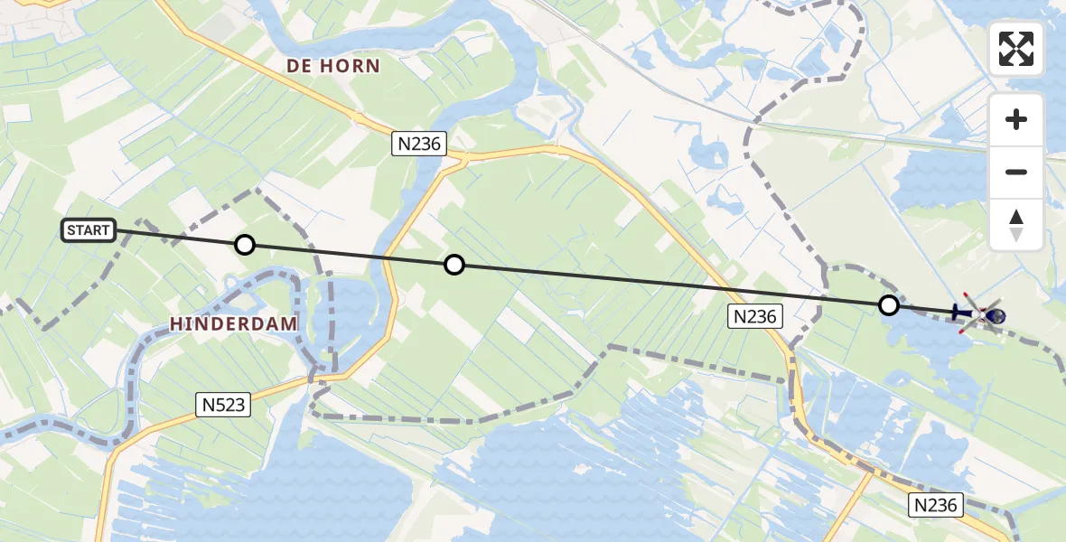 Vluchtroute Politiehelikopter Weesp - Naarden, 02 februari 2024, 12:28